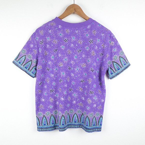 Vintage Printed Shorts & T-Shirt Two Piece Matching Set M - Picture 7 of 13